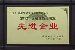 2012年度福建省建筑業(yè)先進企業(yè)