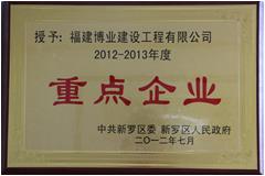 2012-2013年度龍巖市新羅區(qū)重點(diǎn)企業(yè)